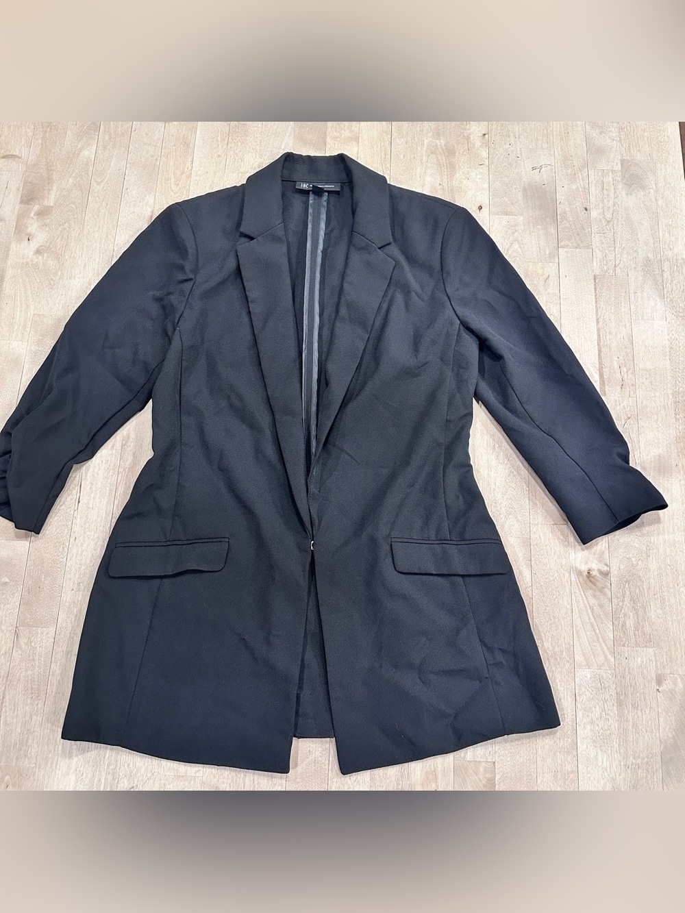 INC International Concepts Black Long Blazer
